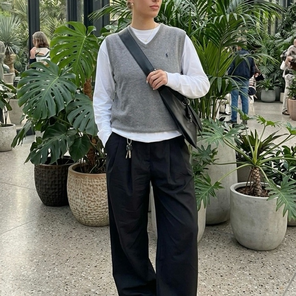 Ralph Lauren Grey V-Neck Knit Vest